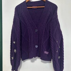 Taylor Swift Purple Cable Knit Cardigan